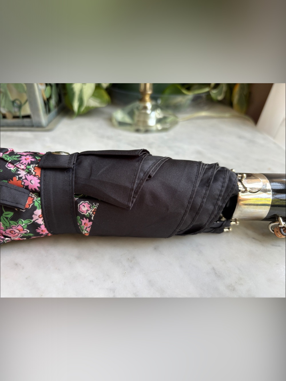 Coach Automatic Floral Umbrella with Wrist Strap - Picture 3 of 3